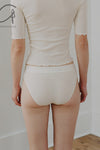 BASERANGE Stretch Flared Briefs UNEL Collection Ribbed Cotton Portugal BAS-UNEL-MIBAI Off-white